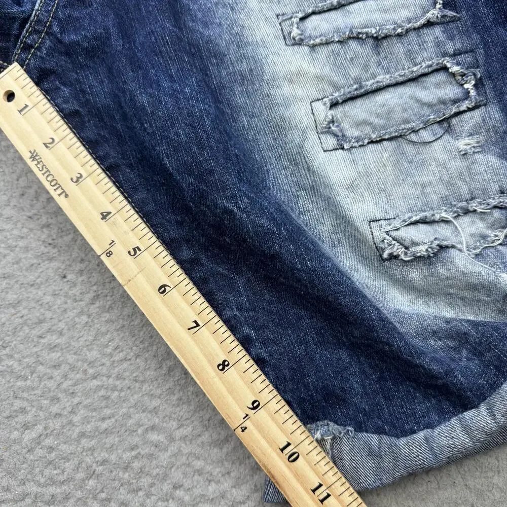 Southpole Shorts Mens 36 Blue Distressed Denim Ripped Jean Relaxed Fit Urban
